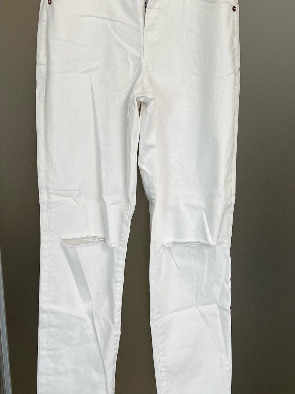 Express White Denim Jeans with Branded Waistband